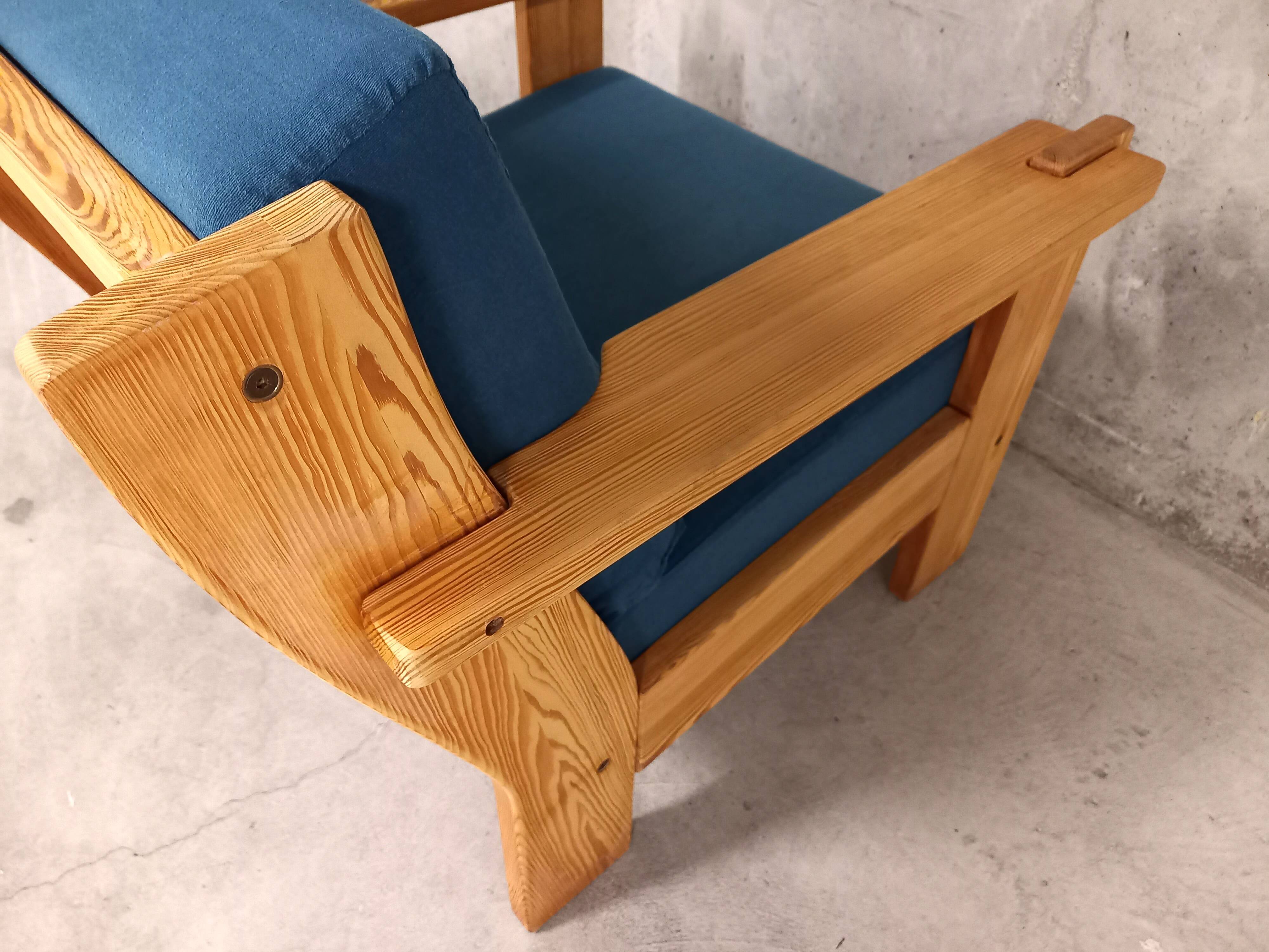Fauteuil vintage en pin années 80