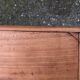 Antique Louis Philippe style farm table in solid cherry wood with 2 drawers and turned base.