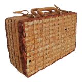 Vintage wicker suitcase