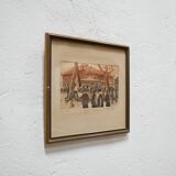 Old lithograph signed Claude Micaud