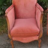 Paire de bergeres anciennes de style louis xv
