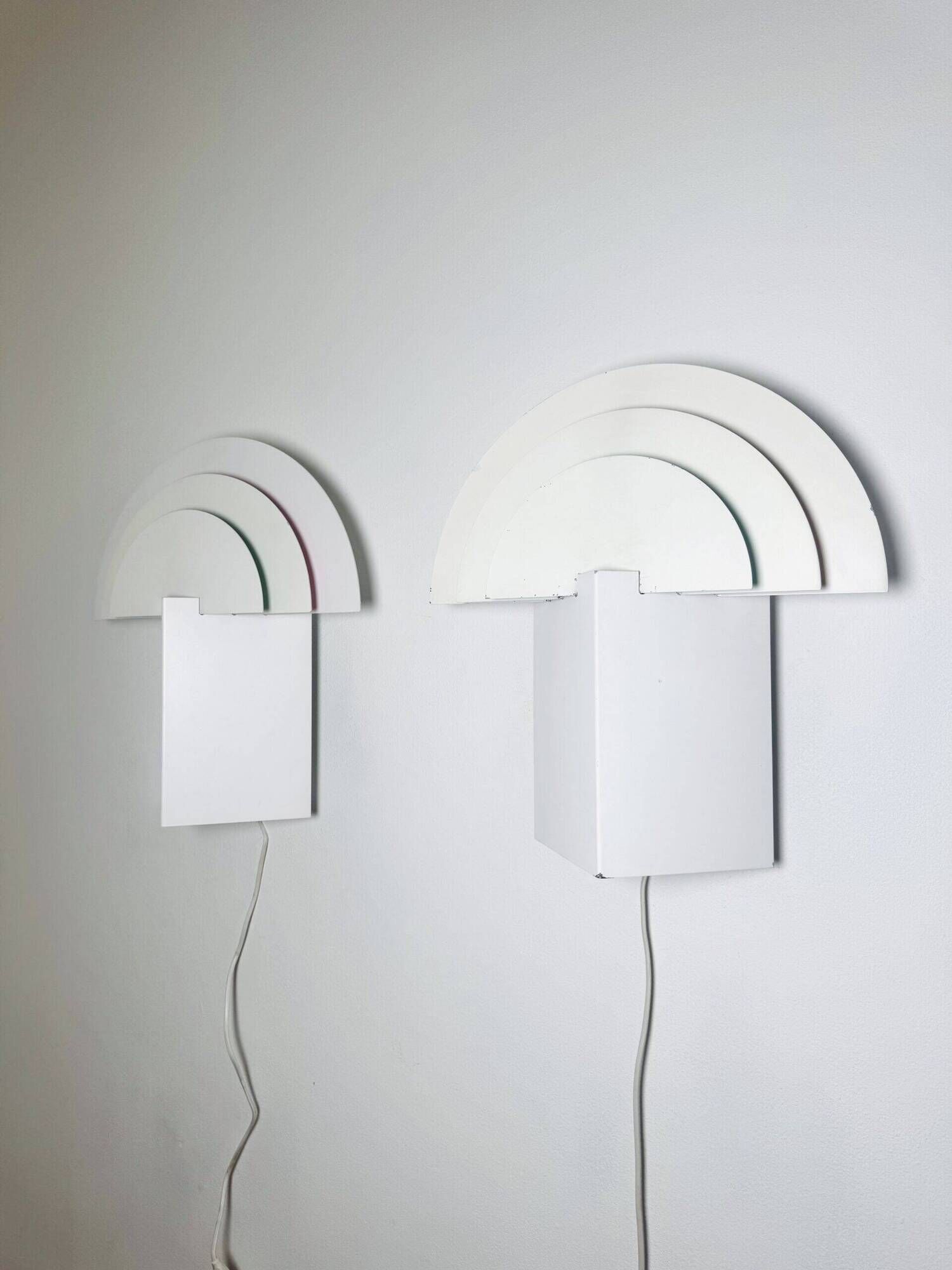 Large Geometric Model 6688 'No Neon' Wall Lamps By Olle Andersson For Boréns, Sweden 1980S
