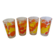 Verres vintage décorated with orange and yellow lemon fruits, Italy.
