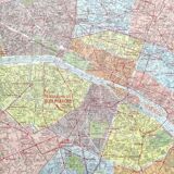 Vintage map Paris and its suburbs 1970