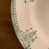 10 dessert plates and Art Deco green Saint Amand serving dish