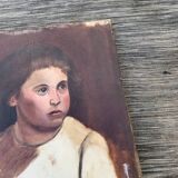 Portrait oil on old canvas