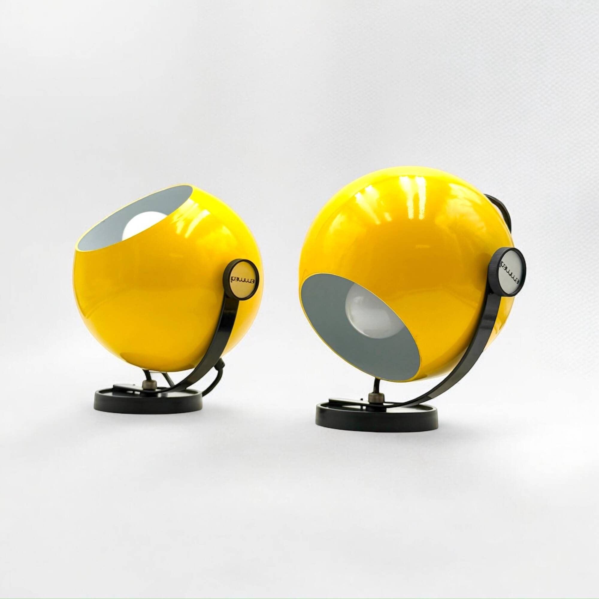 Pair of Yellow Wall Lamps by Emmedi, New Old Stock 1970s