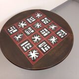 Table basse ronde modulable Guillerme et Chambron en chêne massif céramique