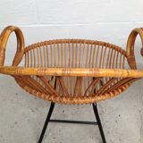 Paire de fauteuils en rotin vintage