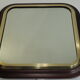 Square mirror mahogany and brass / vintage 60x60cm