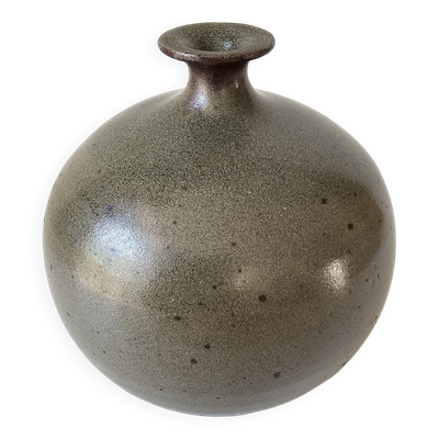 Vase Boule soliflore en céramique émaillée non signé