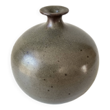 Glazed ceramic ball vase soliflore, unsigned.