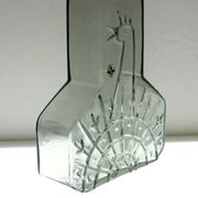 Mid-century Scandinavian modern art glass vase by Wiktor Berndt for Flygsfors, Sweden