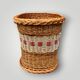Old basket - wicker basket and woven scoubidou - 1960s