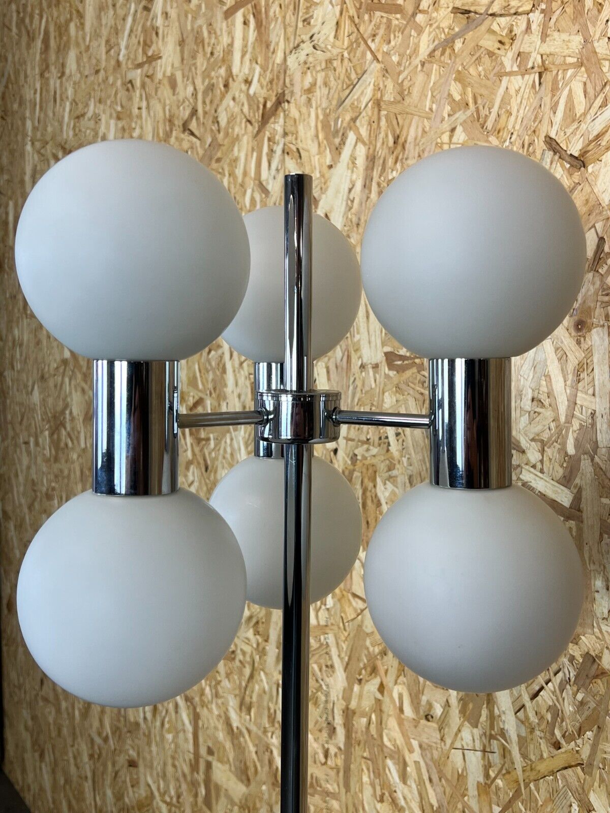 60s 70s lamp light floor lamp metal glass space age design