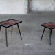 2 nesting varnished ceramic coffee tables - the brothers jean & robert cloutier 1950
