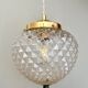 Vintage diamond-point glass globe pendant light