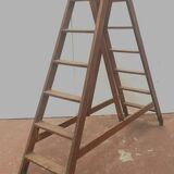 Double library ladder in solid fir 19th century