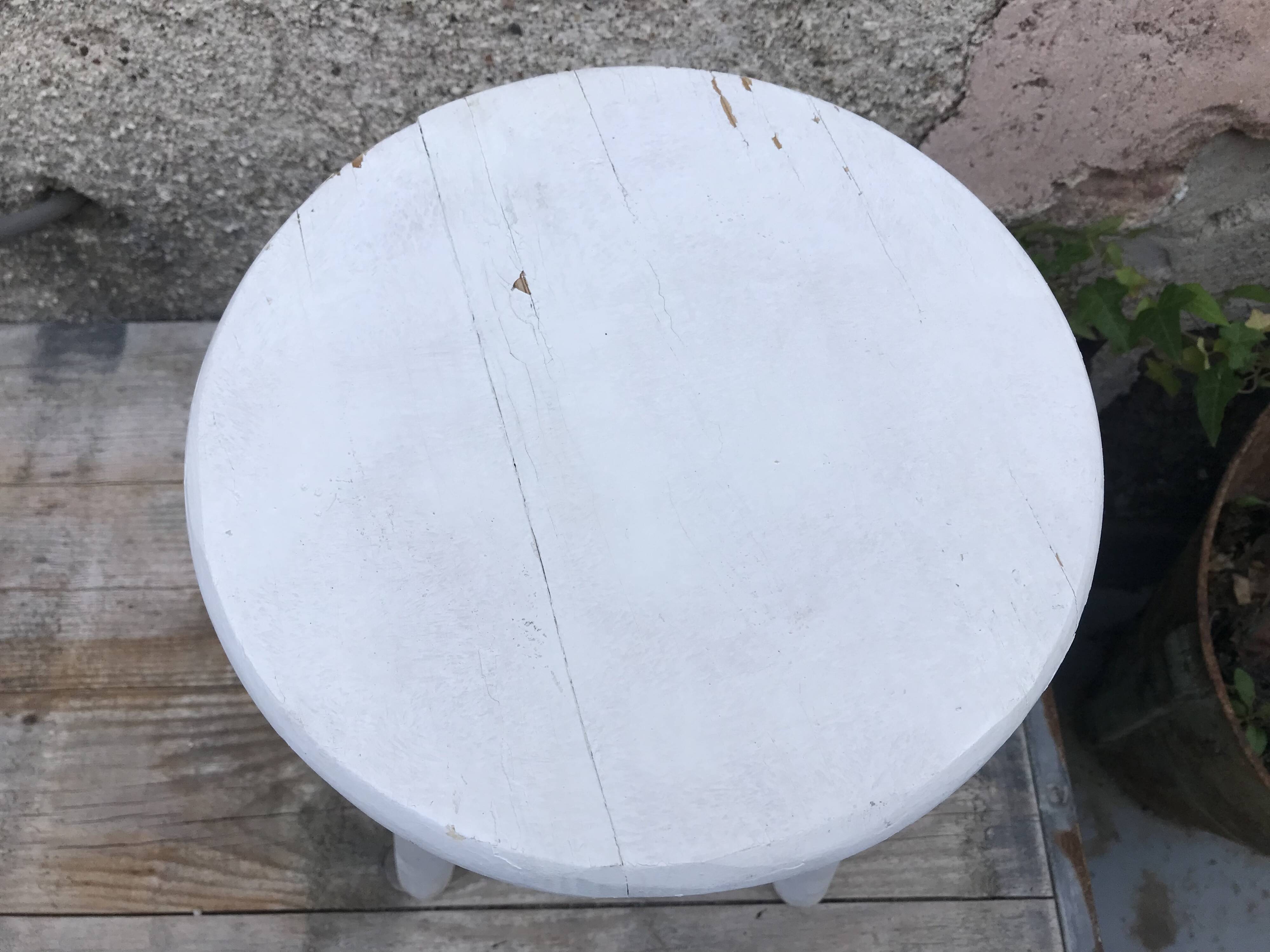 Vintage painted wood stool