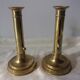Lot of 2 adjustable brass candlesticks