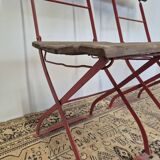 Set of 4 folding chairs for old bistro, guinguette, brasserie
