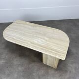 Table basse travertin rectangle bords arrondis