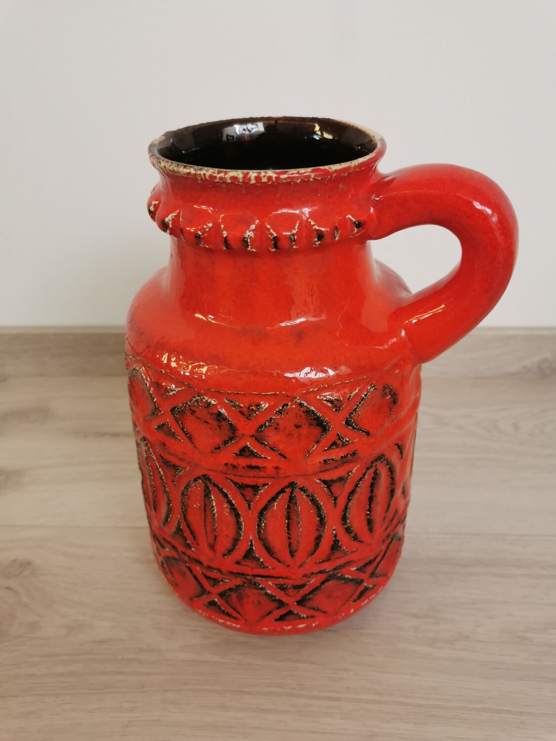 Red Vase Scheurich Vintage