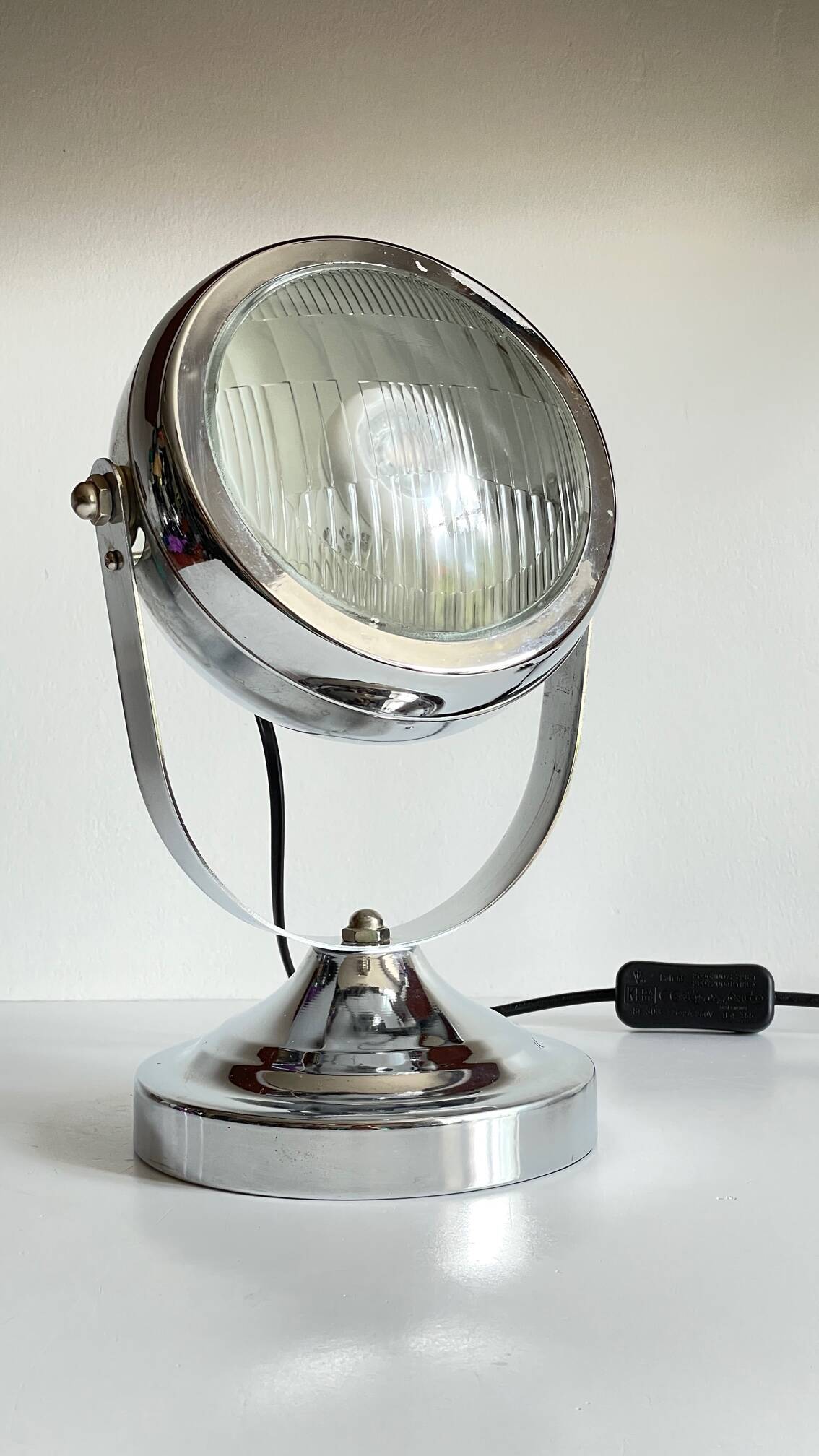 Chrome-plated metal headlight bulb, 1990s