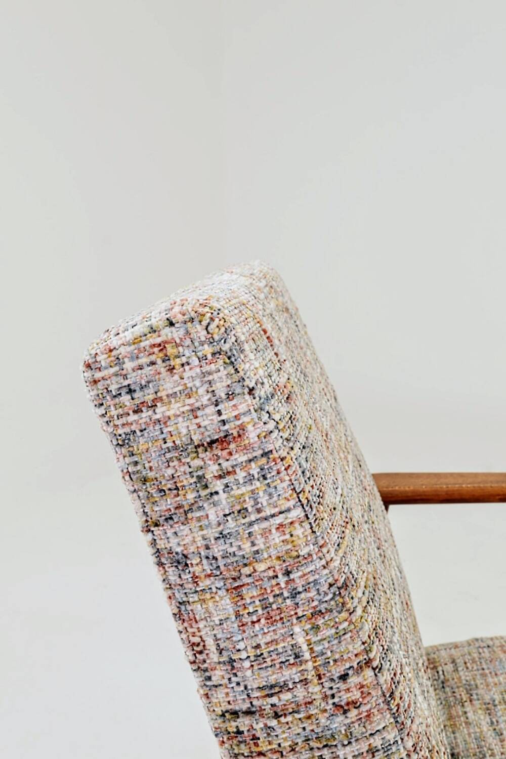 Scandinavian armchair multicolour knitting Boho style design by H.Lis