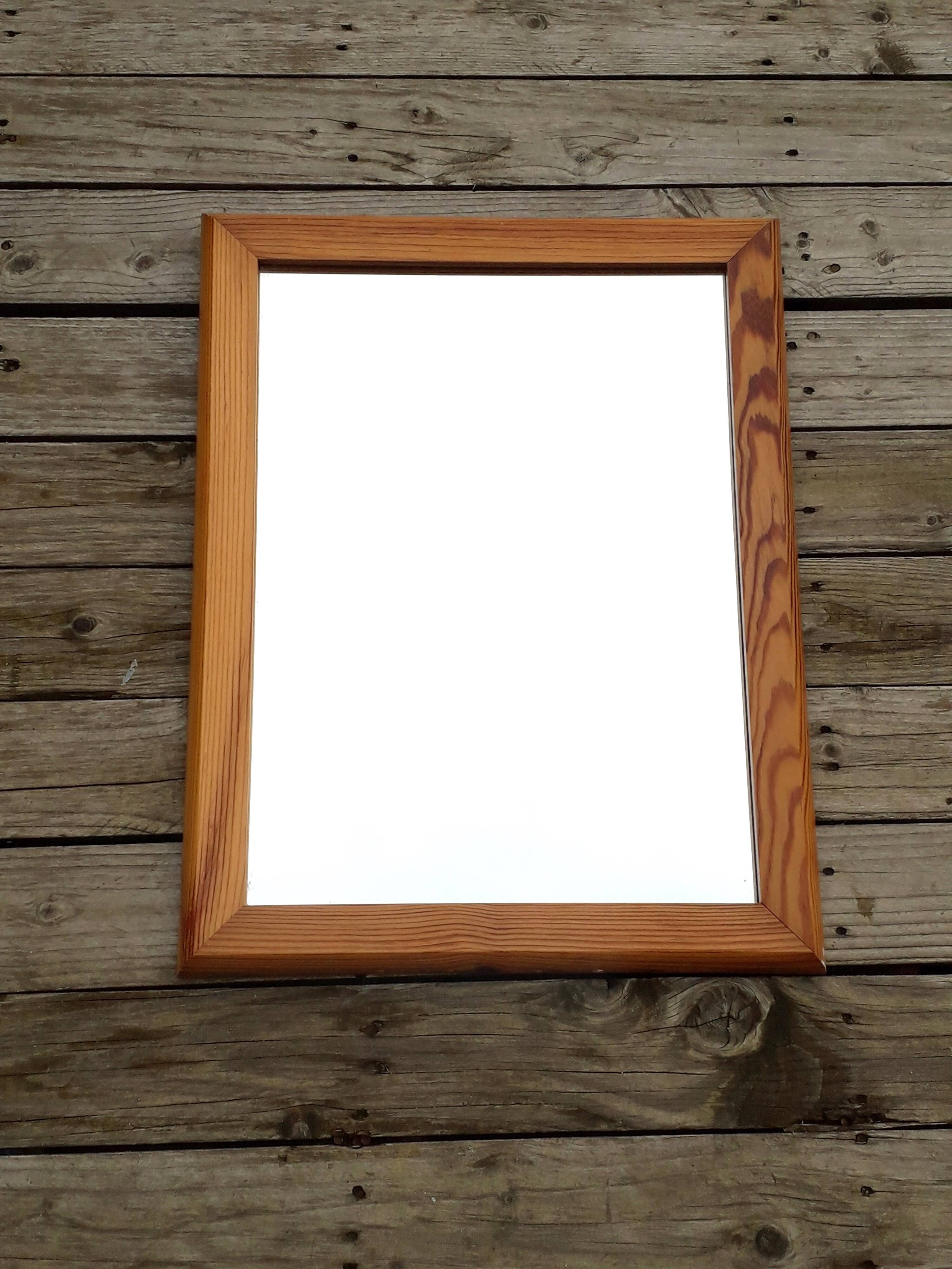 Vintage wall mirror - Wooden frame - 1980s