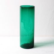 Green Mid-century Glass Vase Ek with Plant Pattern / Björkshults Glasbruk