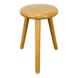 Brutalist solid wood tripod stool