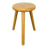 Brutalist solid wood tripod stool