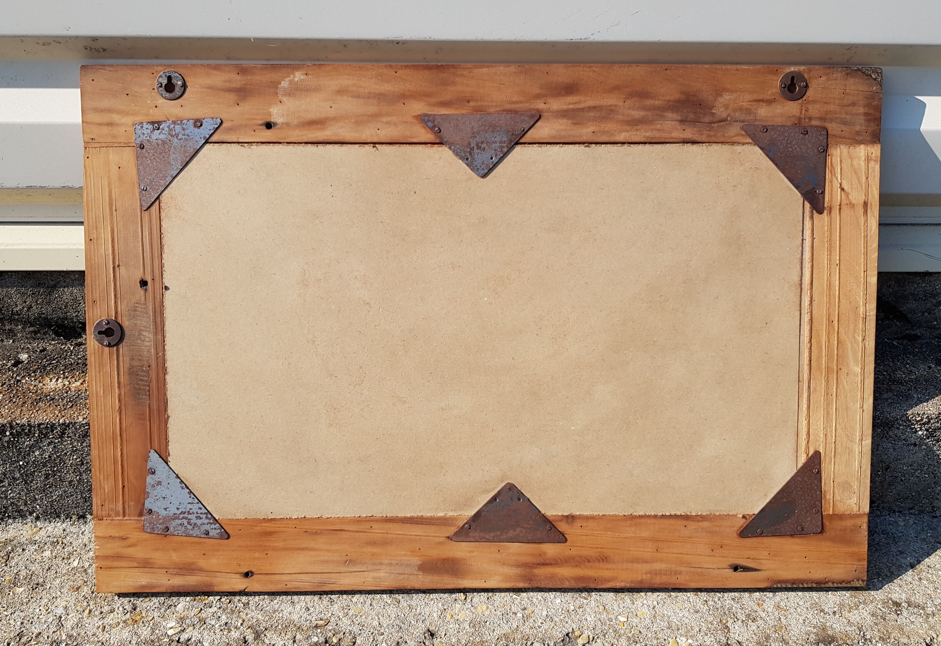 Rectangular mirror in polychrome wood