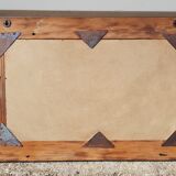 Rectangular mirror in polychrome wood