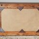 Rectangular mirror in polychrome wood