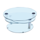Table basse trois plateaux pivotants en verre