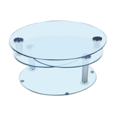 Three-plate glass swivel tray coffee table