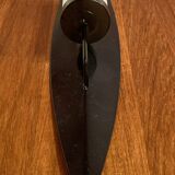 Pair of Scandinavian design candle holders in glass and metal.