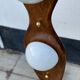 Vintage italian double lamp on a organic oak wood base
