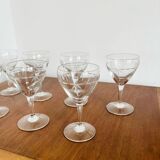 7 chiseled red wine glasses from the 20s/30s, new