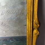 Oil painting on wooden panel, beautiful southern landscape