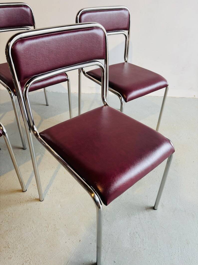 Chaise vintage bauhaus en chrome 90