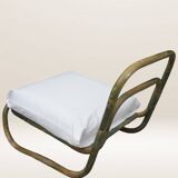 Pair of curved bamboo armchairs