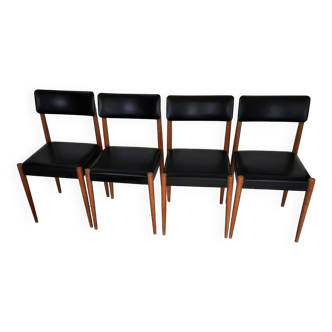 Suite of 4 Scandinavian chairs from the 60s