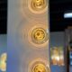 Hoffmeister bubble glass gold ceiling or wall lamp
