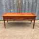 Antique Louis Philippe table in solid cherry and oak with 3 drawers