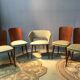 Set of 4 chairs and 1 armchair design 50s