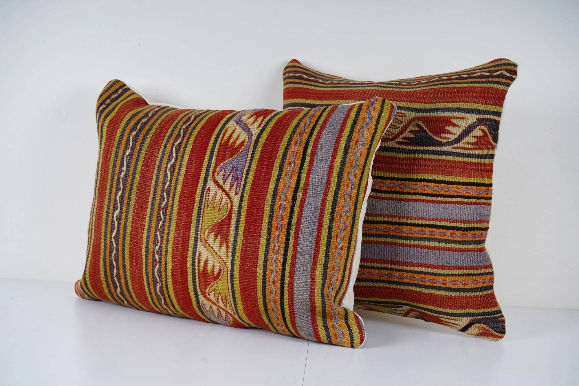 Set of 2 vintage kilim cushion covers 46x51 cm