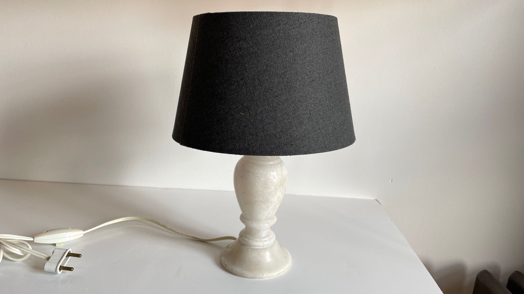 Lampe pieds en pierre d’albatre vintage